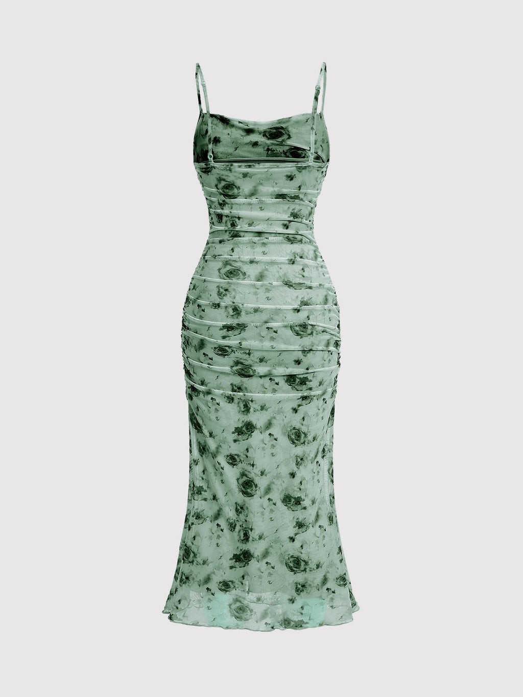 GORGLITTER Women's Floral Spring Summer Wedding Guest Dress Bridal Shower Cocktail Tea Party Beach Midi Sun Dress 2026 Dark Green Floral Small