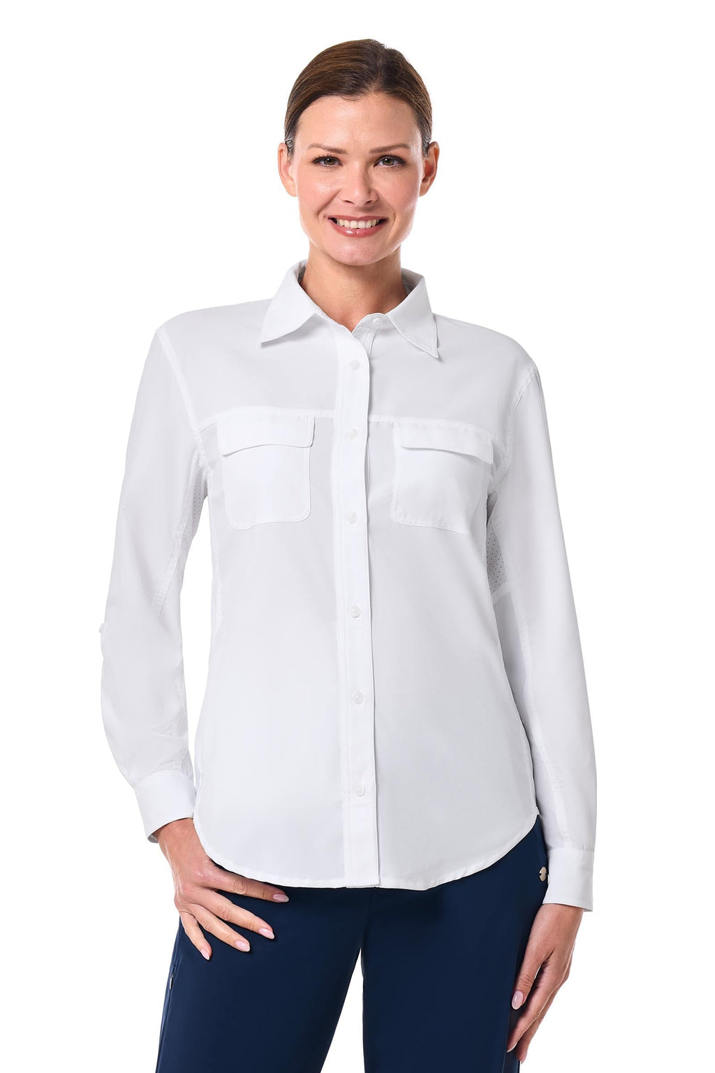 Coolibar UPF 50+ Women's Mylitta Travel Shirt - Sun Protective White
