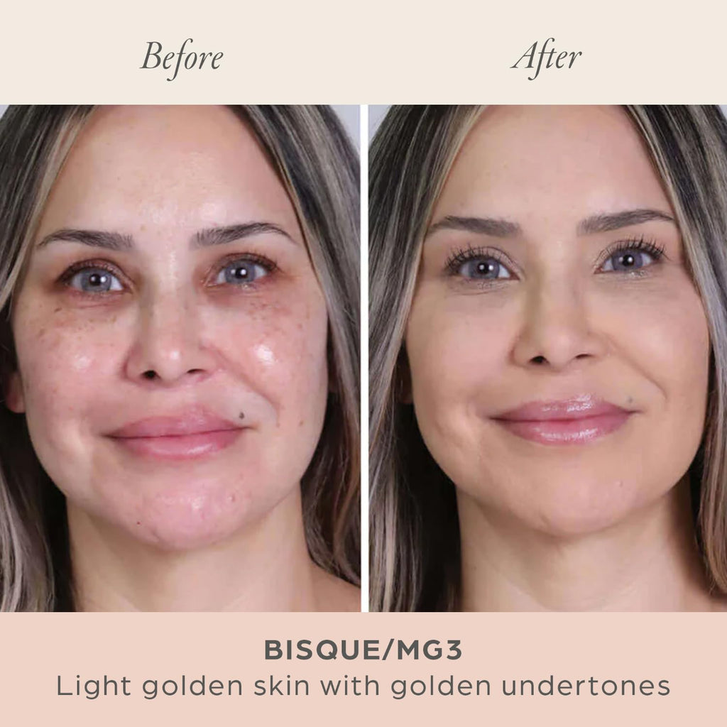 PUR Beauty 4-in-1 Pressed Mineral Makeup Powder Foundation with SPF 15 - Concealer & Finishing Compact Pressed Powder for Face - Buildable Medium to Full Coverage Foundation Powder (Bisque)
