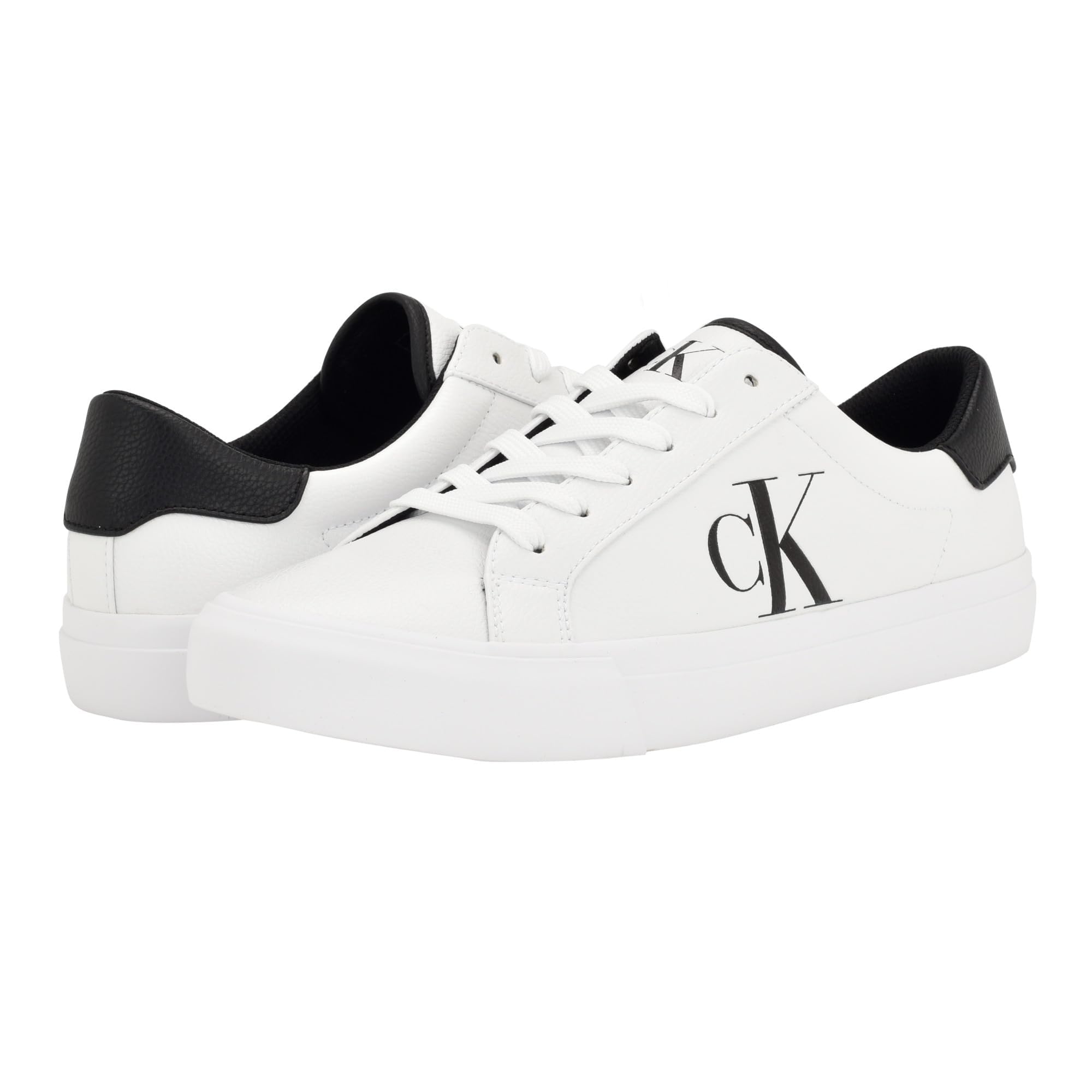 Calvin Klein Men's Rex Sneaker, White/Navy, 9