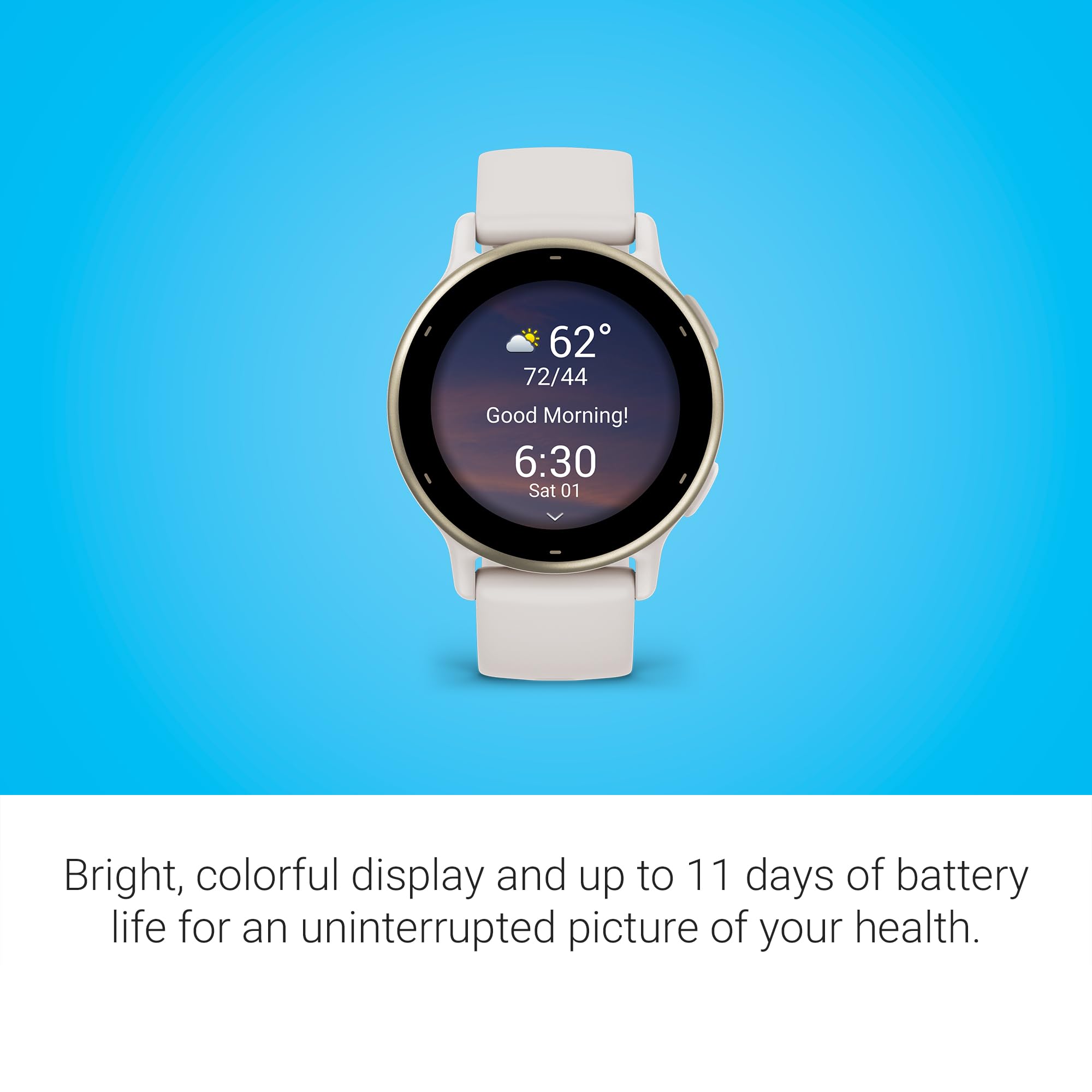 Garmin vívoactive 5, Health and Fitness GPS Smartwatch, AMOLED Display, Up to 11 Days of Battery, Ivory