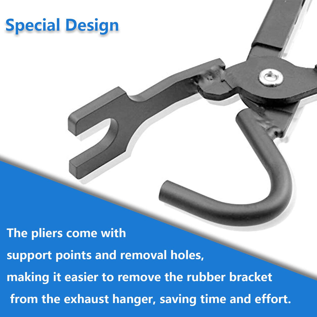 Mejiao Exhaust Hanger Removal Tool,Rubber Bracket and Exhaust Hanger Separation Exhaust Pliers,Compatible with All Exhaust Rubber Hangers