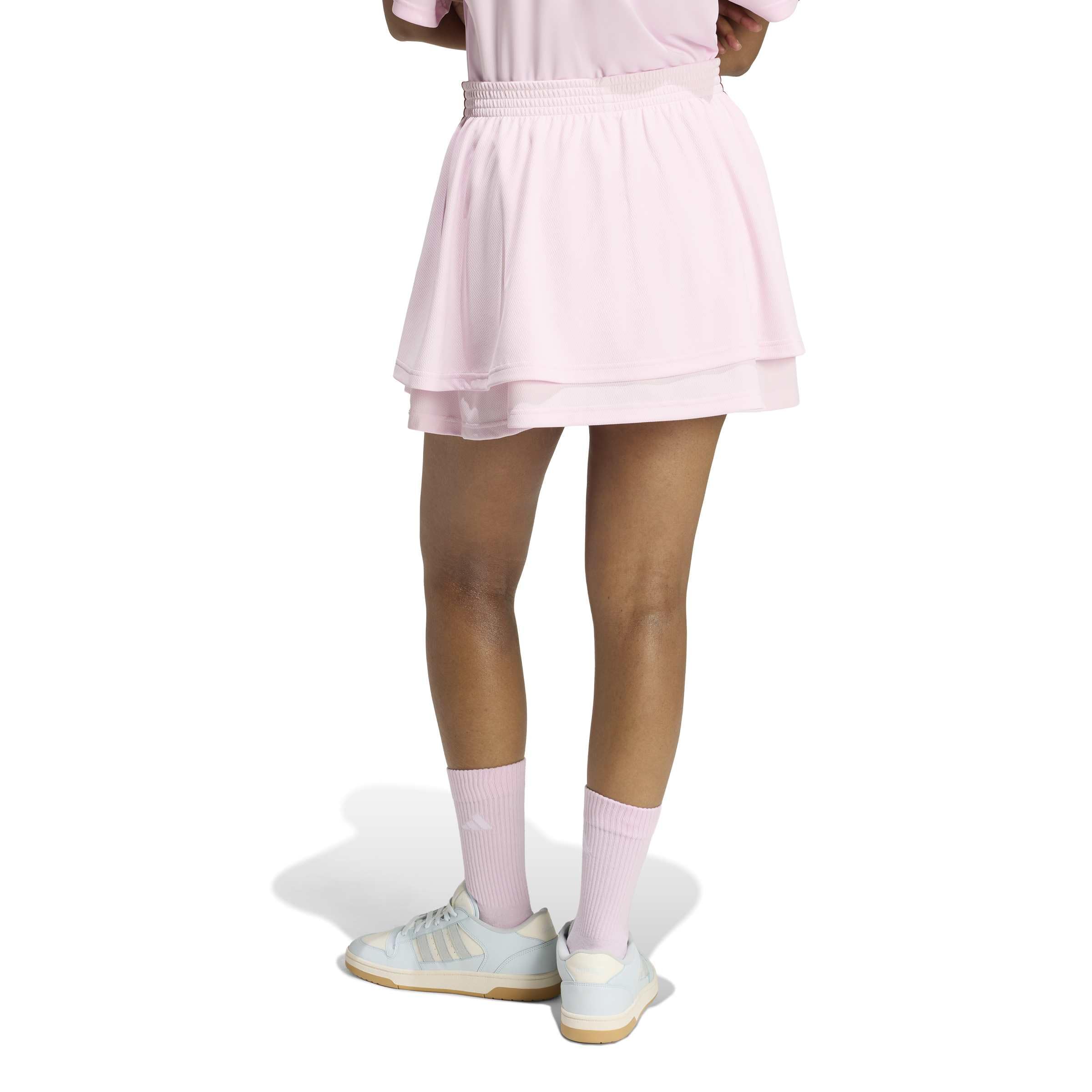 adidas Women's House of Tiro Mesh Skirt, Clear Pink/Maroon, Medium