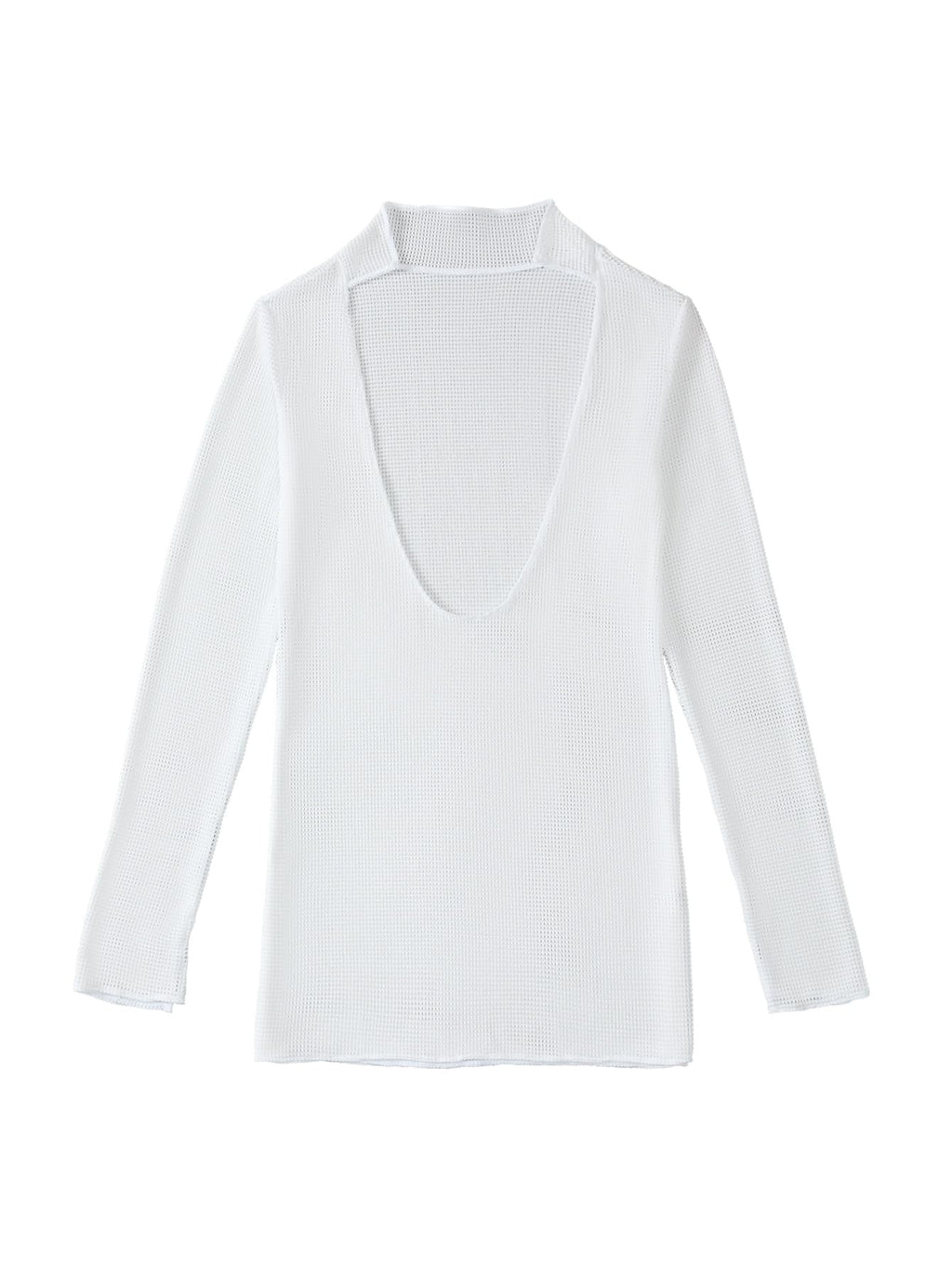 Lilosy Sexy Crochet Sheer Long Sleeve Cover Up Swim Bathing Suit Beach Dress One Piece See Through Women Swimwear White Medium