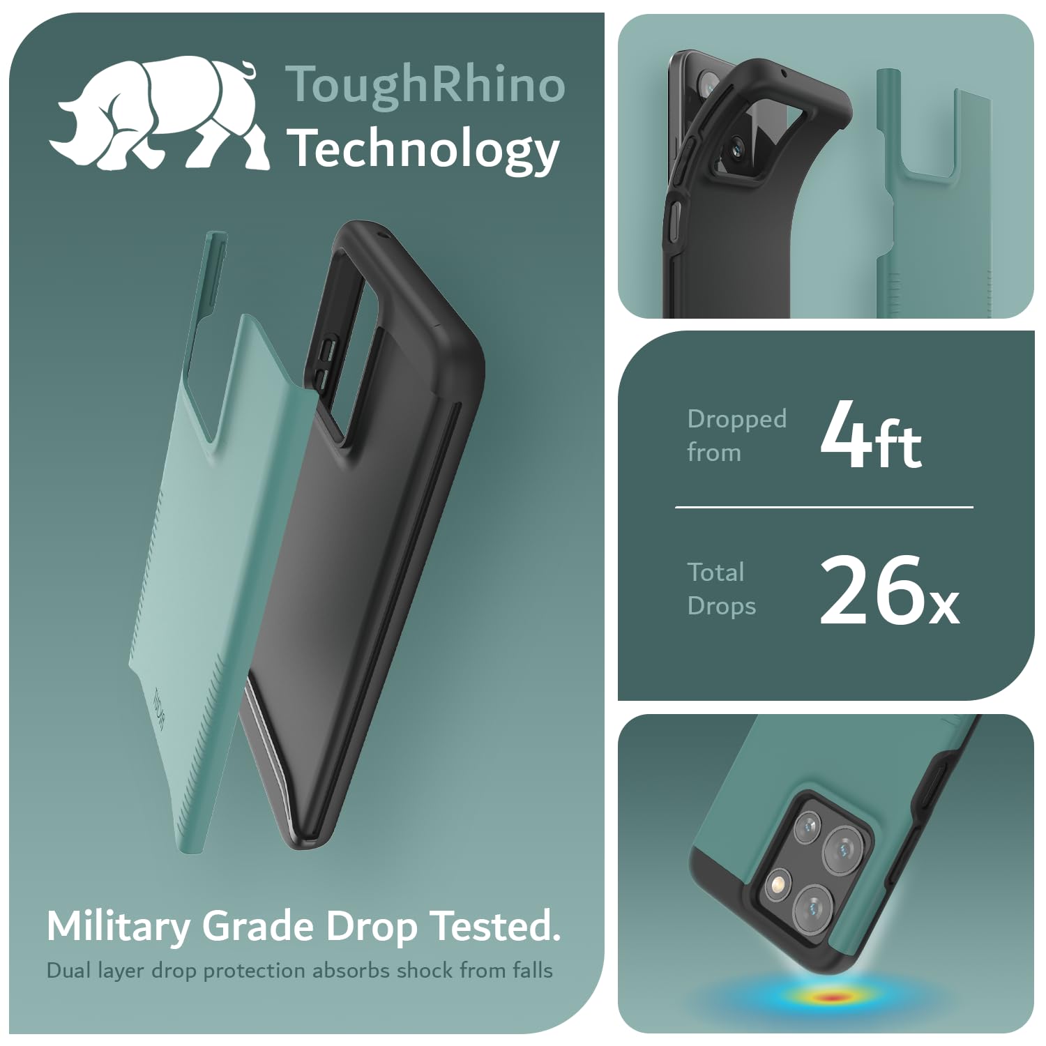 TUDIA Merge for Motorola Moto G 2025/2026 Case & Moto G Play 2026/2025 Phone Cases - [Military-Grade Drop Tested] Dual-Layer Shockproof Slim Grip Cover - Hunter Green