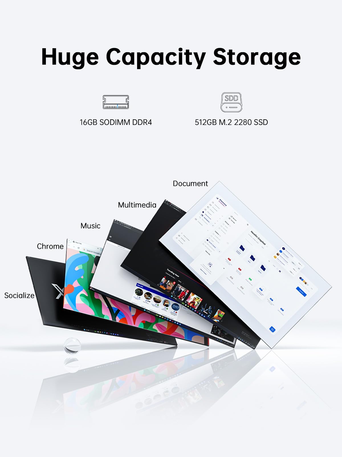 KAIGERR Laptop, 16GB DDR4 512GB SSD Laptop Computer, 15.6inch Windοws 11 Laptop with Ιntel 12th Quad-Core Processor(Up to 3.4GHz), 1920P FHD Display, WiFi 6, USB3.2, Type_C, Long Battery Life