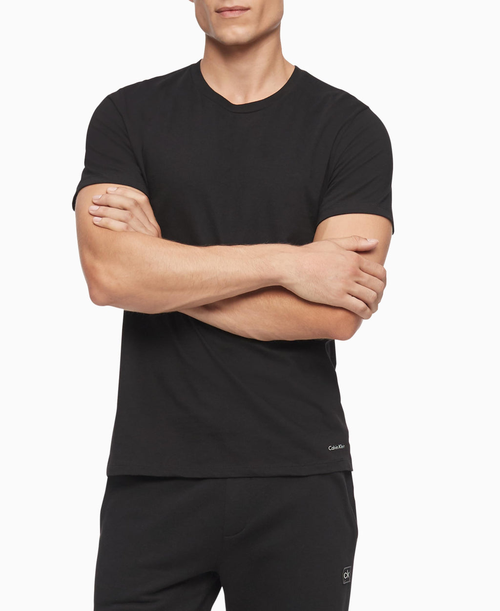 Calvin Klein Mens 100% Cotton T-Shirt Packs 5 Black - Short Sleeve Crewneck S