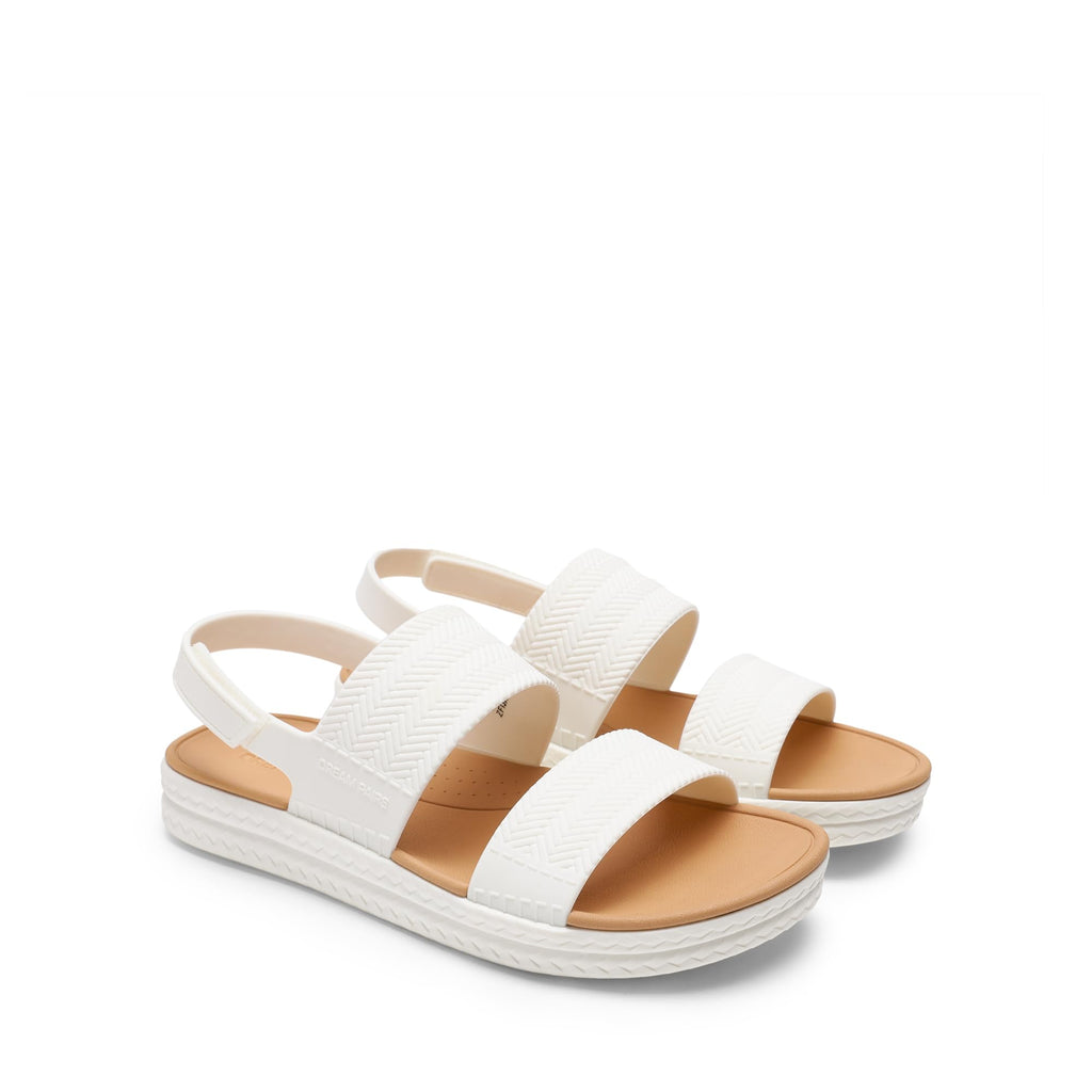 DREAM PAIRS Women Water Sandals Comfortable Flat Beach Platform Dressy Summer Walking Shoes,Size 7,White,SDFS26006W