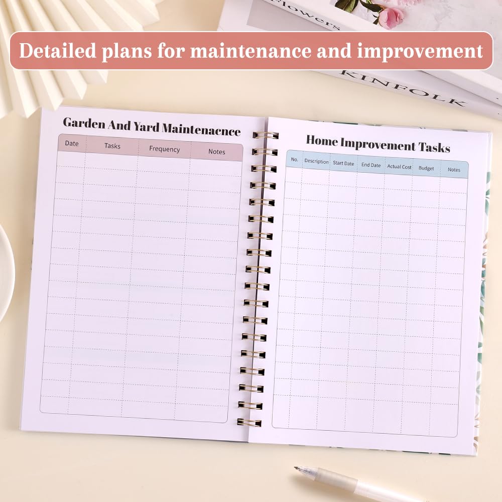 icceemee All-in-One Family planner Organizer & Home Management Binder: Calendar Scheduling, Finance Budget, Meal Planning & Grocery Lists, Cleaning Schedule, Activities & Health Tracker,For Busy Moms & Households