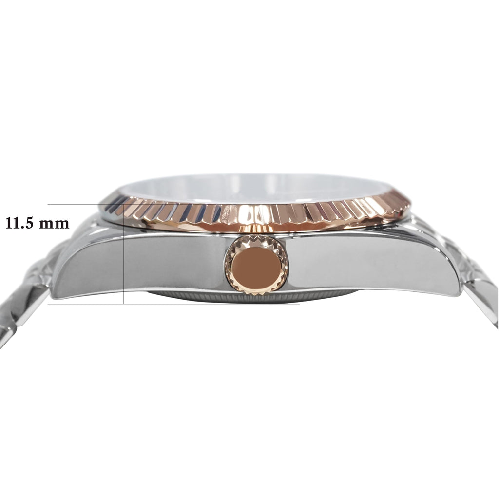 PASCAL Women's Timeless Classic Diamond Watch – Swiss Quartz Watch with Lab-Grown Diamonds, Sapphire Crystal, Elegant Dress Watch Gift,10 ATM Water Resistant, Fits 6.5"-9.5" Wrists (Brown, 31mm)
