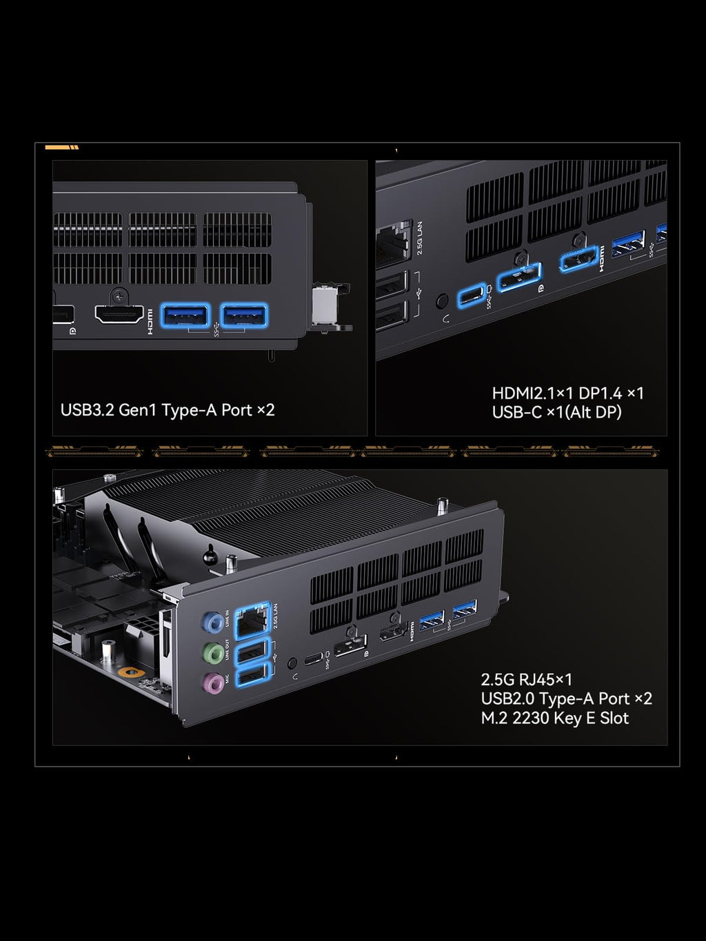 MINISFORUM Motherboard BD895i SE Mini ITX NAS Motherboard, AMD Ryzen 9 8945HX,16 C/32 T,PCIe 5.0 x16 Slot, Dual PCIe4.0 M.2 Support, DDR5,8K Triple Output(HDMI/DP/USB-C), RJ45 2.5G, USB 3.2
