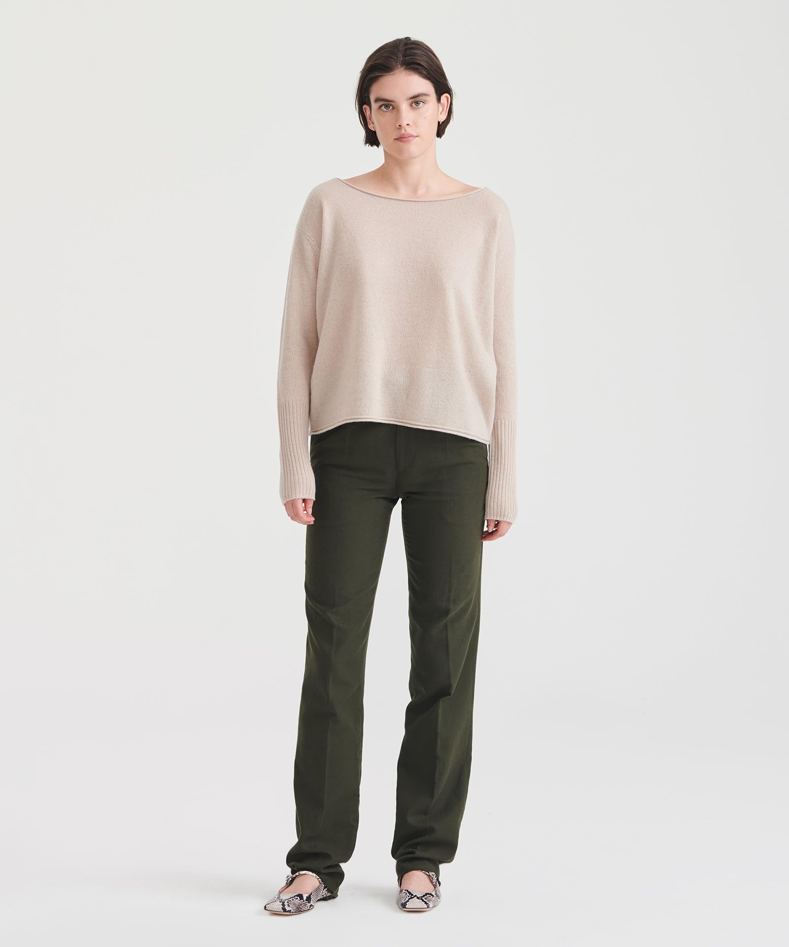 NAADAM Cashmere Boatneck Sweater, Shell, M