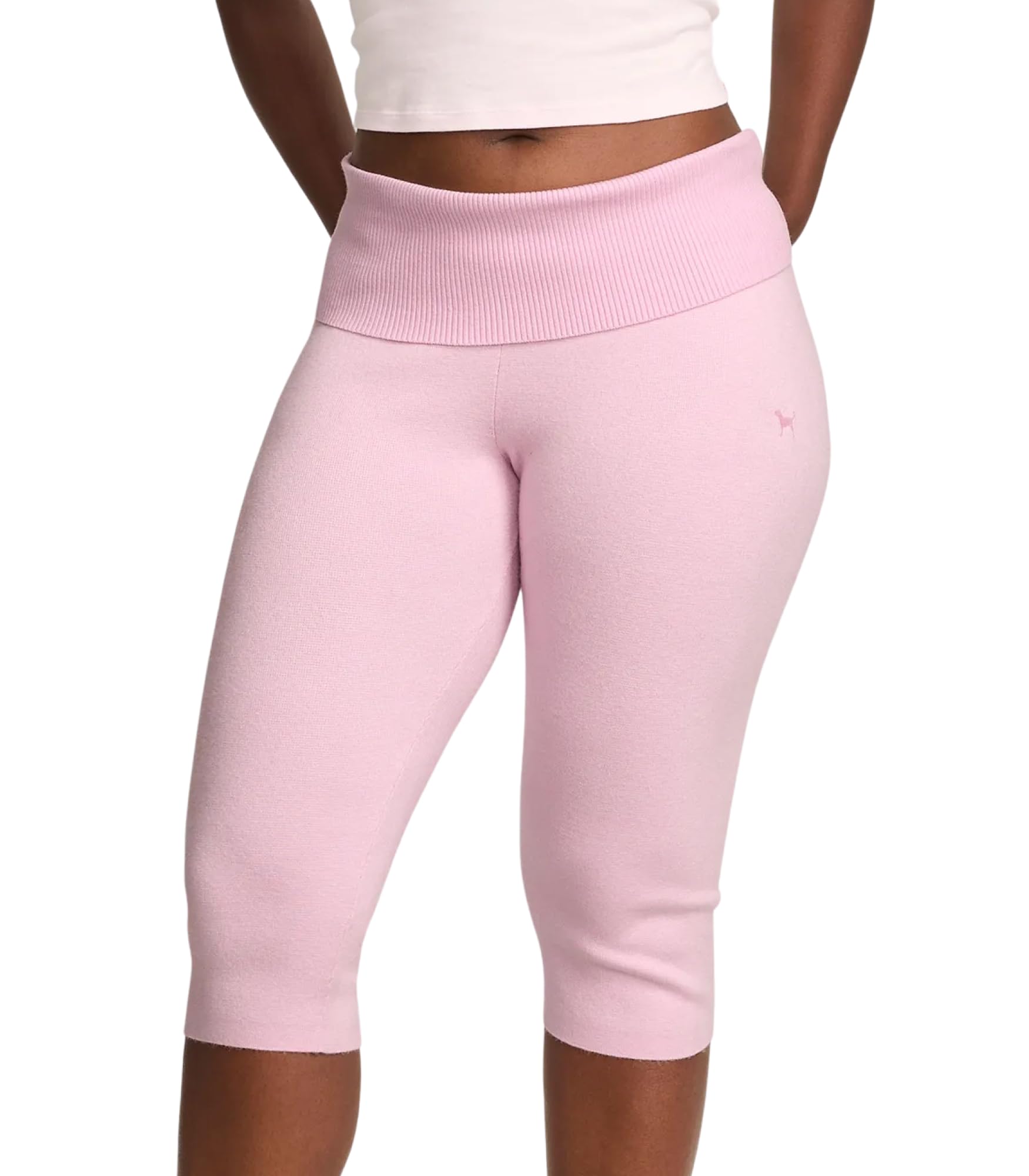 Victoria's Secret Pink | Elle Knit Foldover Capri Pants, Pink Dove, M