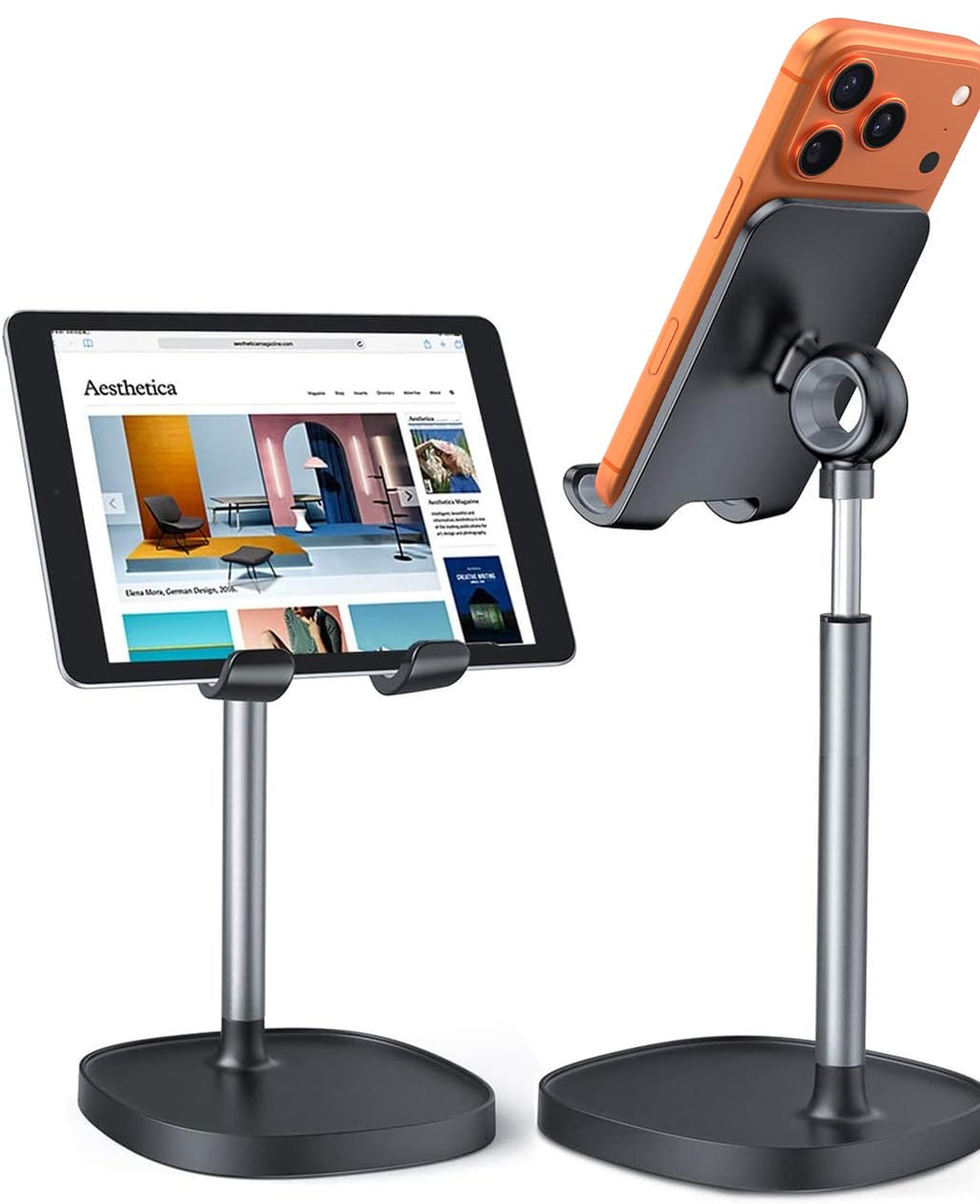 LISEN Cell Phone Stand Phone Holder for Desk Office Decor, Office Desk Accessories Women PC Gaming Essentials iPhone Stand Gadgets Men Gifts for Mom Fit OtterBox Case Switch iPad Air Tablet 4-10 in
