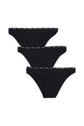 Bonds Women’s High-Cut Bikini Panties 3-Pack – Stretch Cotton-Blend, Soft Everyday Comfort Black/Black/Black