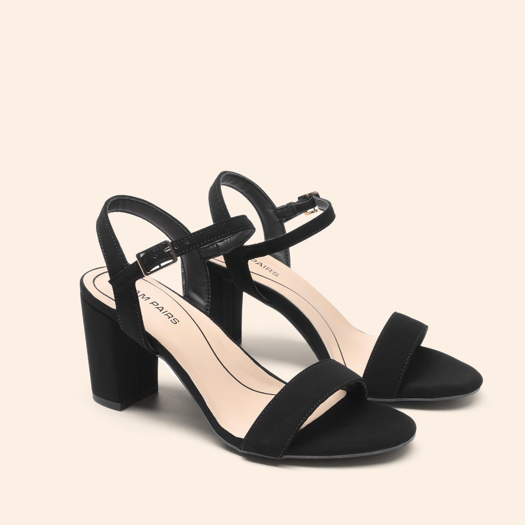 DREAM PAIRS Women's Chunky Heels Block Round Open Toe Ankle Strap Heel Fashion Wedding Party Comfort Dress Sandals Shoes,Size 7.5,Black-Nubuck,DWUMHS2528