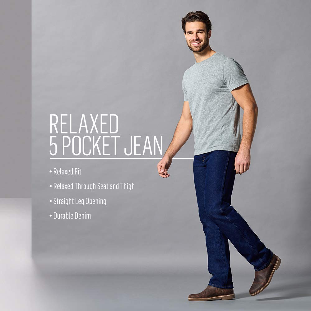 Classic Relaxed Fit, Dark Stonewash, 38W x 30L