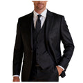 Black 3 Piece Slim Fit Suits for Men Wedding Classic Fit Suit Set for Groom Groomsmen, L