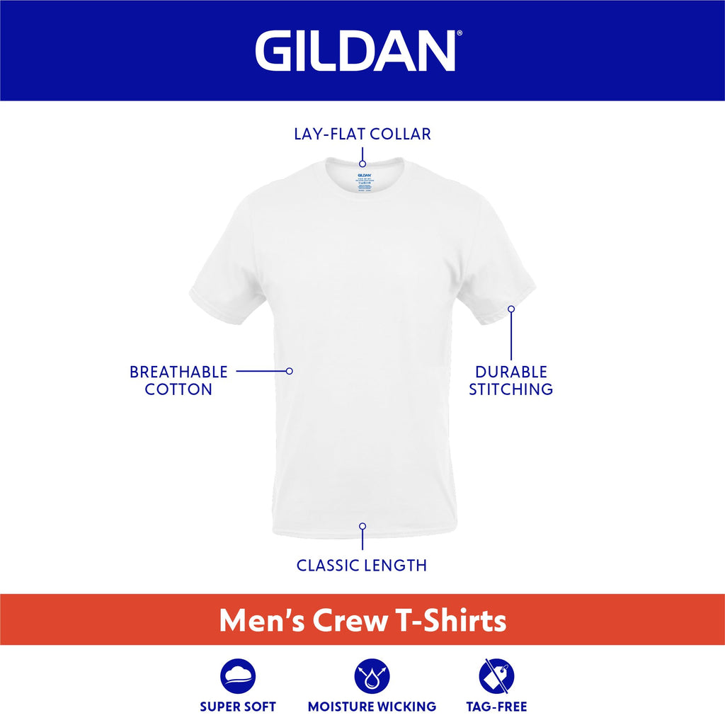 Gildan Men's Crew T-Shirts, Multipack, Style G1100, Black (6-Pack), X-Large