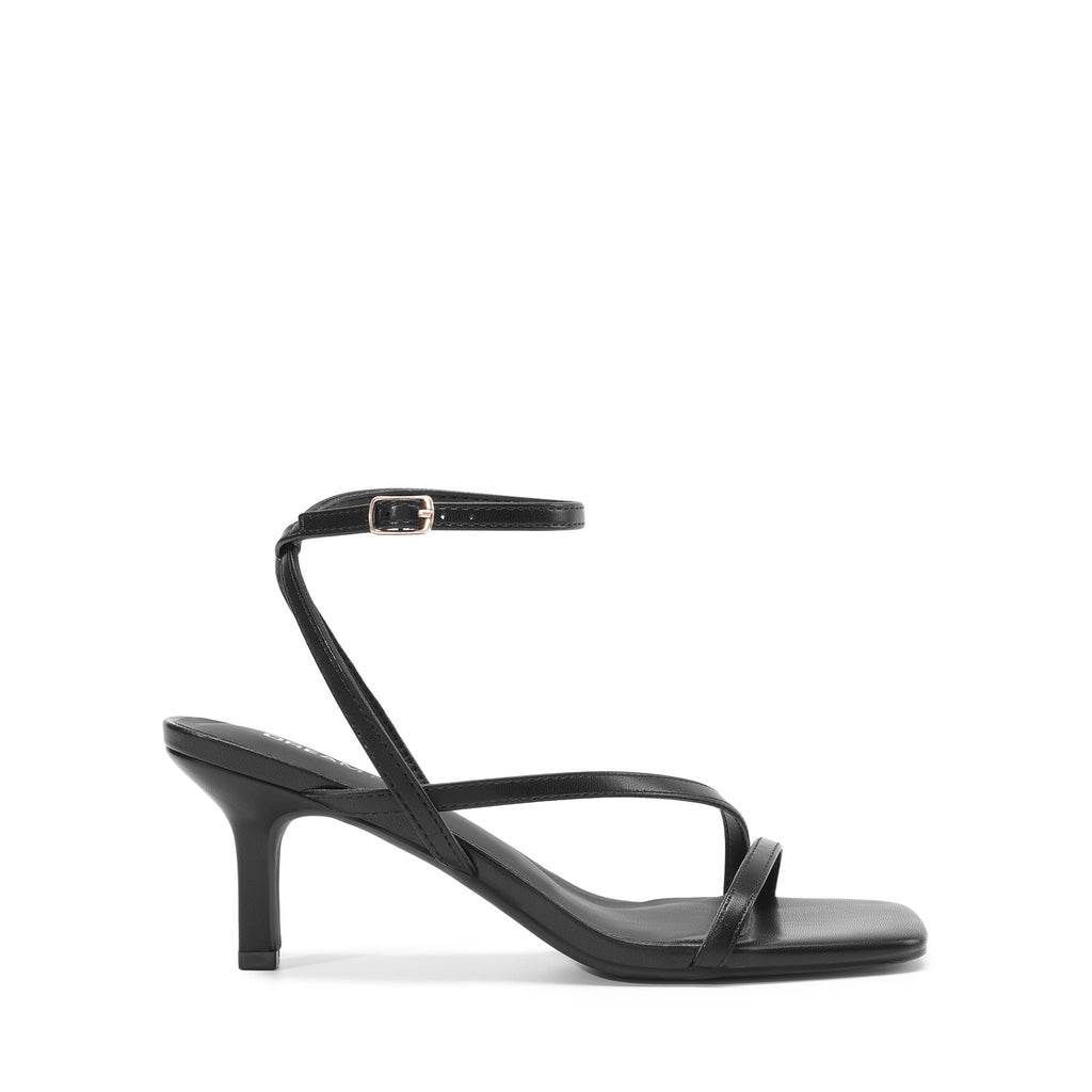 DREAM PAIRS Women's Low Kitten Heels Strappy Open Square Toe Ankle Strap Sexy Fashion Comfort Dress Shoes Party Heeled Sandals,Size 11,Black,DWUMHS2561
