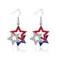 July 4th Independence Day Earrings American Flag Five-pointed Star Earrings Dangle Earrings for Women Independence Day Gifts