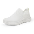 Amazon Essentials Women's Slip-On Lightweight Knit Walking Shoes, White, 7.5