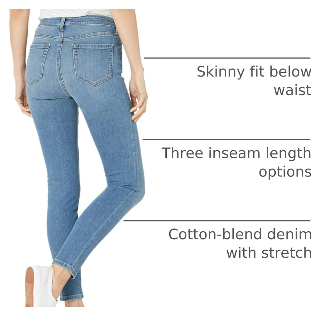 Amazon Essentials Women's Mid-Rise Stretchy Skinny Jeans, Light Blue, 4 Short
