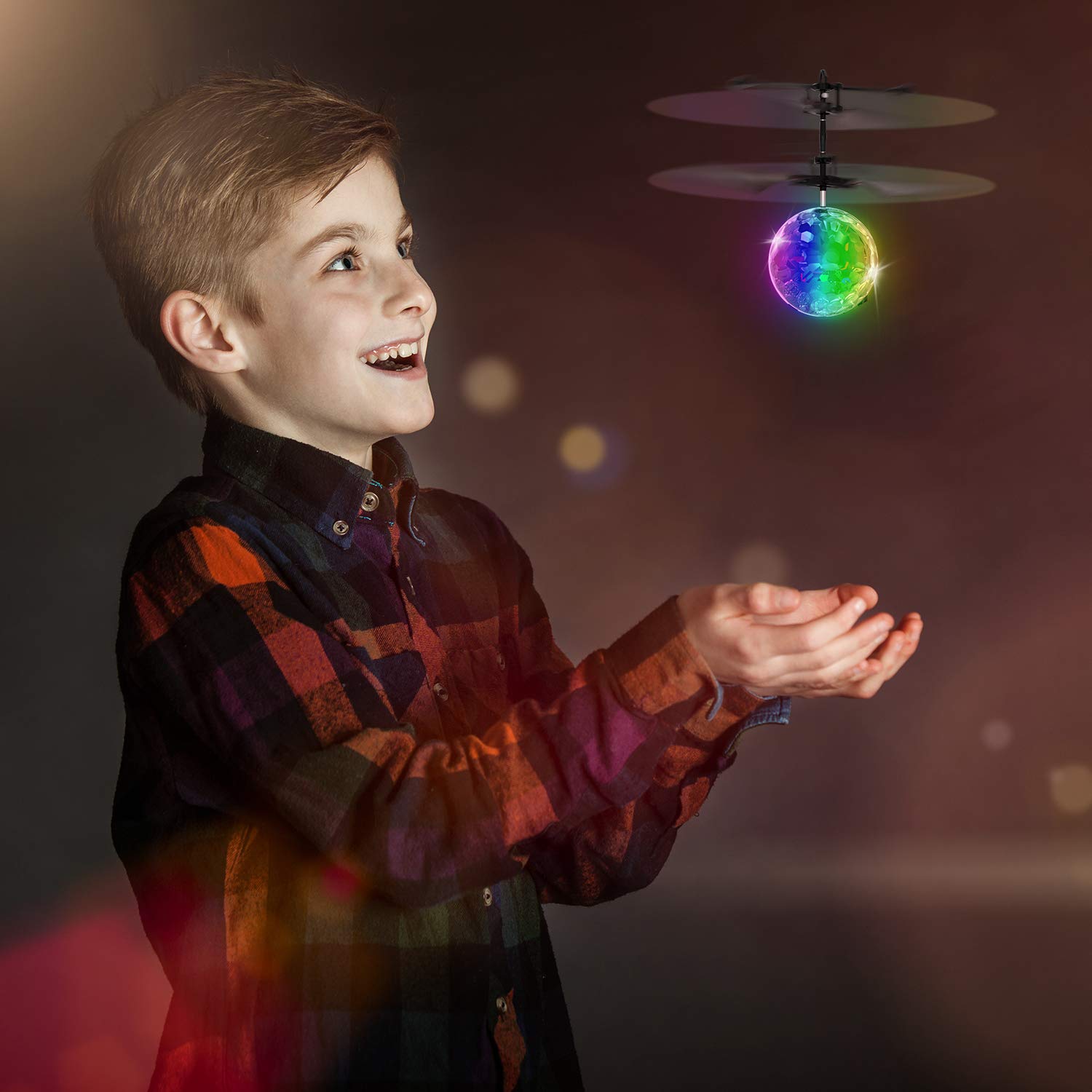 STREET WALK Flying Toy Ball Infrared Induction RC Flying Toy Built-in LED Light Disco Helicopter Shining Colorful Flying Drone Indoor and Outdoor Games Toys for 6 7 8 9 10 Year Old Boys and Girls