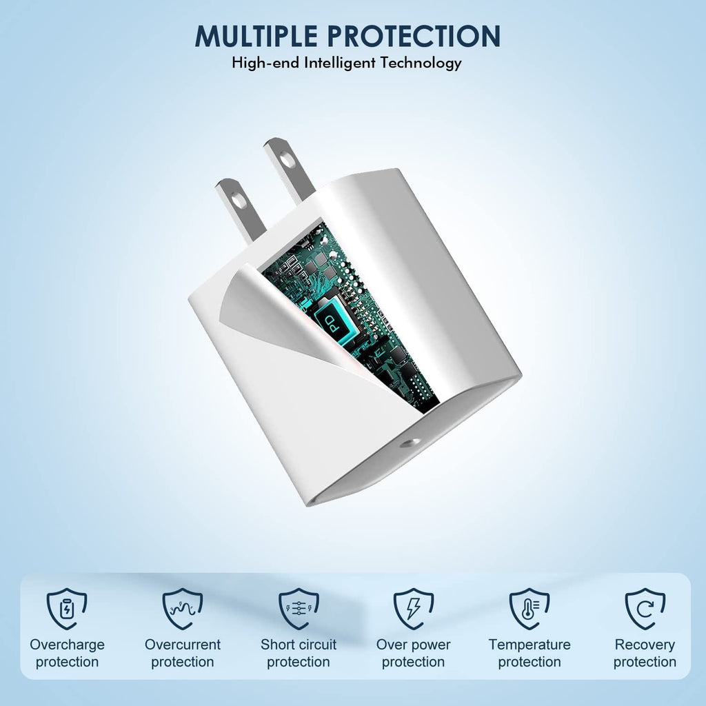 iPhone 17/16 Charger Block,【3Pack】20W USB C Wall Charger Block Fast Charging Blocks Plug Bricks PD Type C Adapter for Apple iPhone Air/17 Pro Max/16 ProMax/16Plus/15/14/13/12/AirPods/iPad Pro/Air/Mini