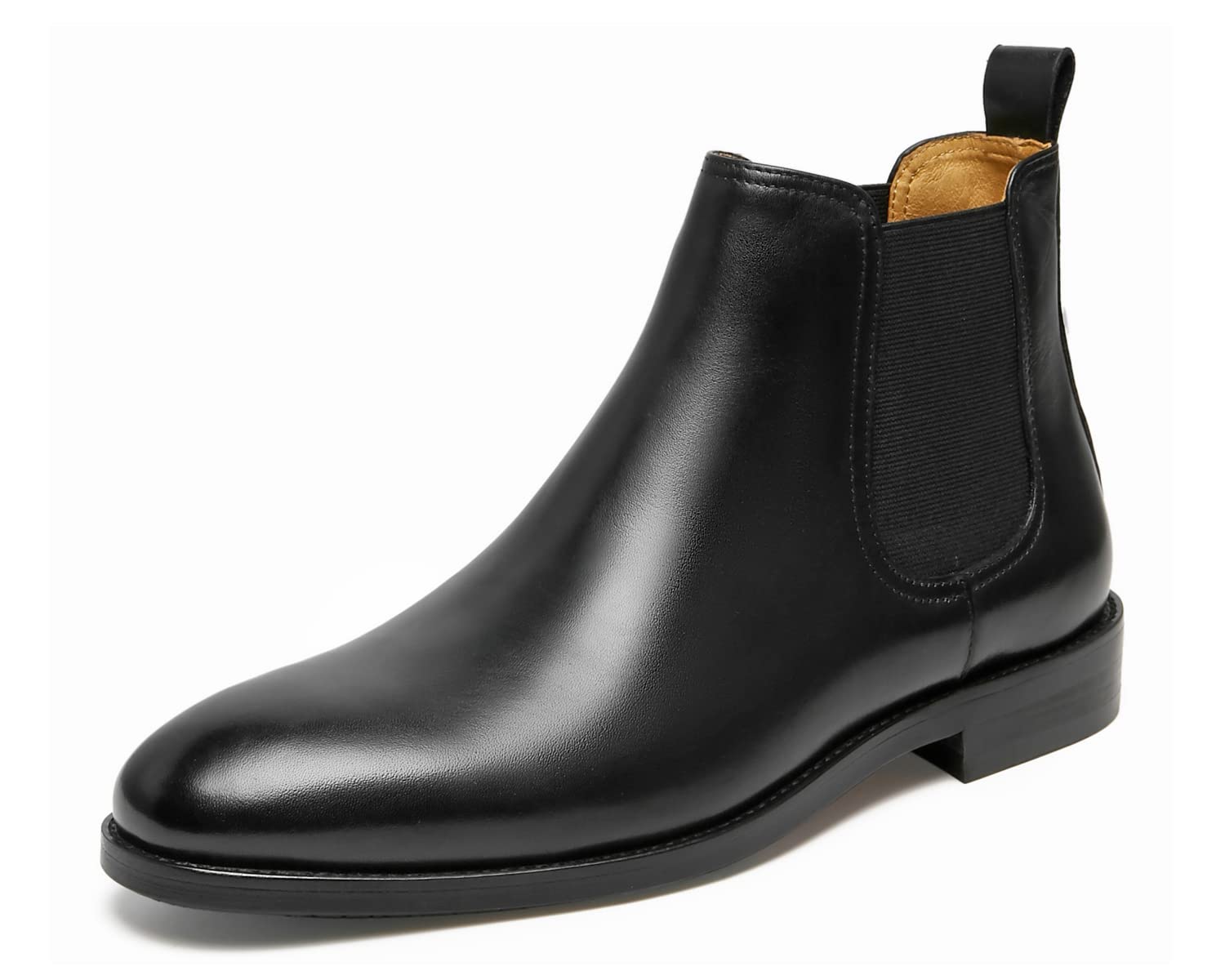 Journey West Mens Chelsea Boots Lace-up Chukka Ankle Boot Leather Dress Boots for Men Black US 8