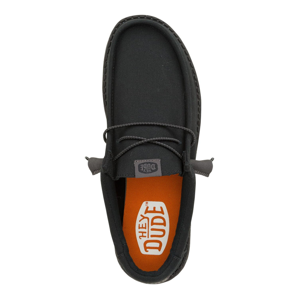 HEYDUDE Wally Canvas Mono Black/Clay Size 13, Men’s Shoes, Slip-on Loafers, Comfortable & Light-Weight