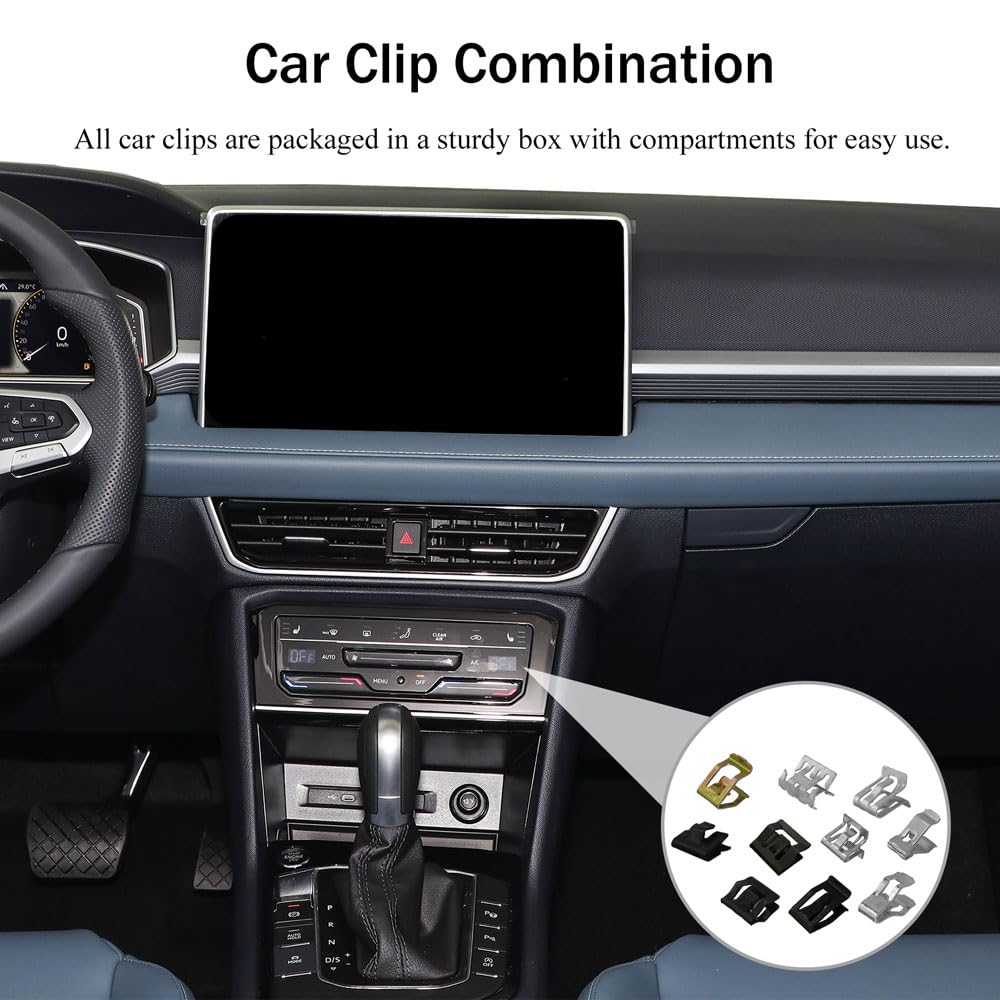 Tecledsn 100Pcs 10 Sizes Auto Car U-Clip Metal Trim Panel Spring Clip Trim Moulding Clip Kit 4A0-867-276A Replacement for Most Cars