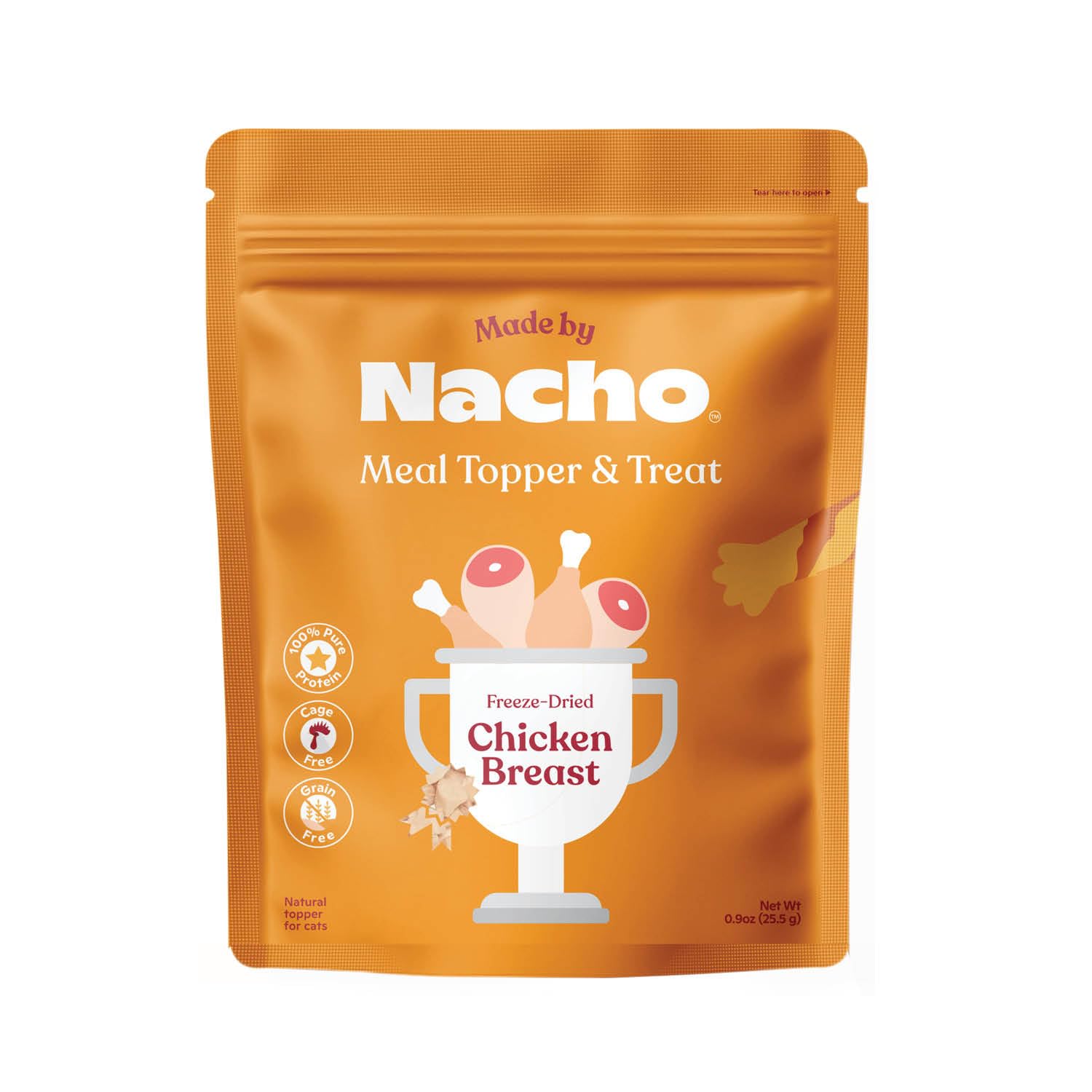 Made by Nacho Freeze-Dried Chicken Breast Meal Topper, Mixer or Treat 3.5oz | High Protein, Pure Chicken Ingredients | Premium Cage-Free Chicken Breast | Crunchy Texture