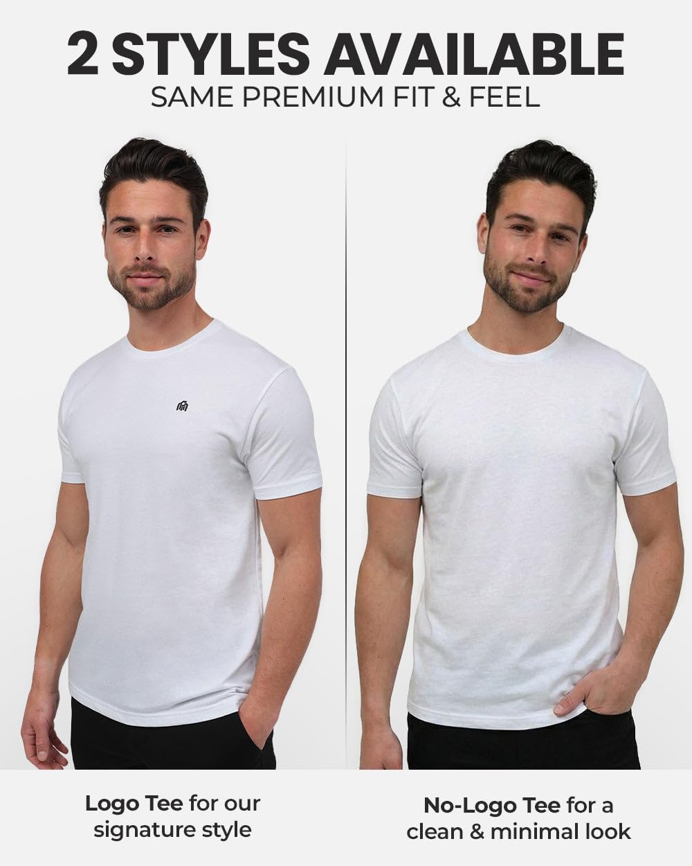 INTO THE AM Men's Logo Basic Tees 3 Pack Multipack - Fitted Essential Crewneck Blank Gym Classic Casual True Fit Fashion for Guys (Black/Navy/Olive Green, X-Large)