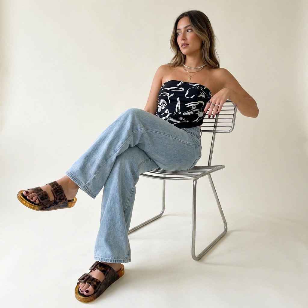 CUSHIONAIRE Pool Slides for Women Waterproof Double Buckle Adjustable Slip-On Womens Sandals for Beach Shower Casual Wear, TORTIE 6