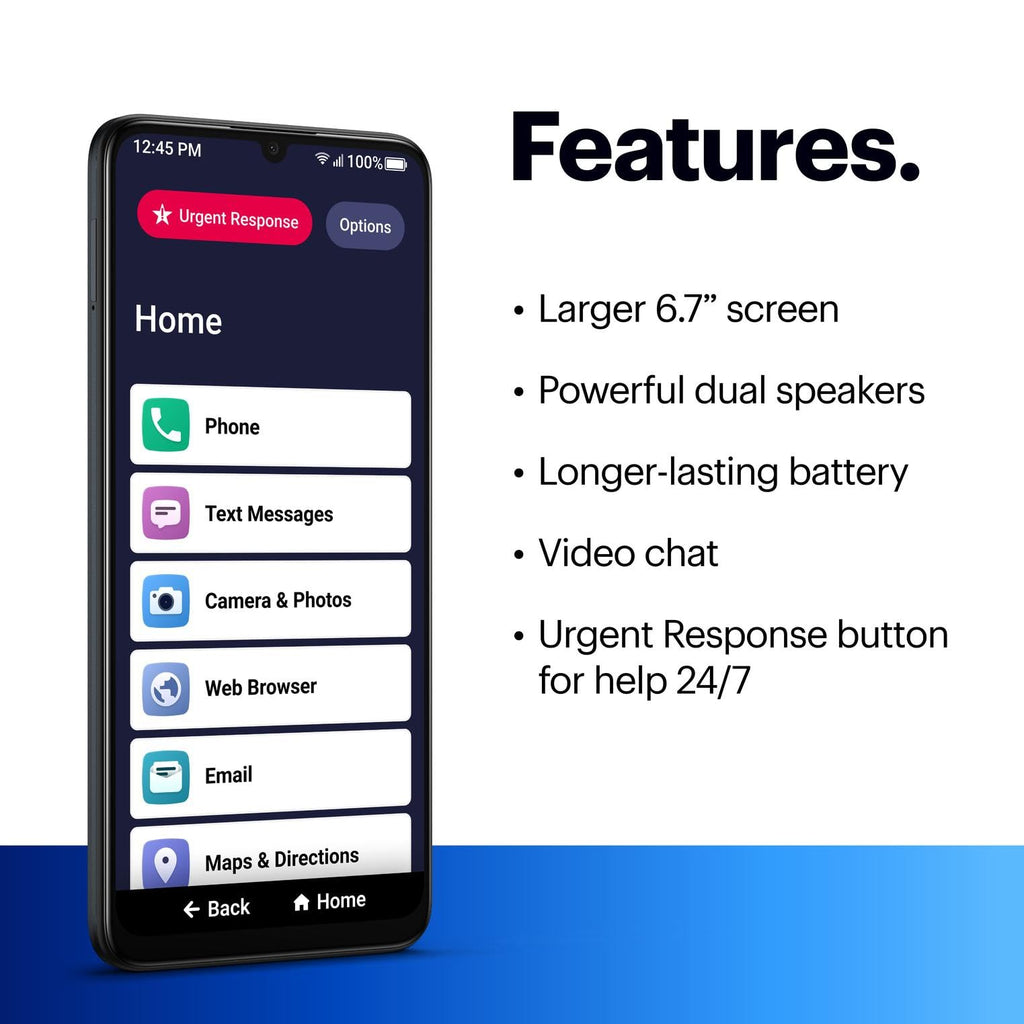 LIVELY Jitterbug Smart4 Smartphone for Seniors - Cell Phone for Seniors - Not Compatible with Other Wireless Carriers - No SIM Needed - Must Be Activated Phone Plan