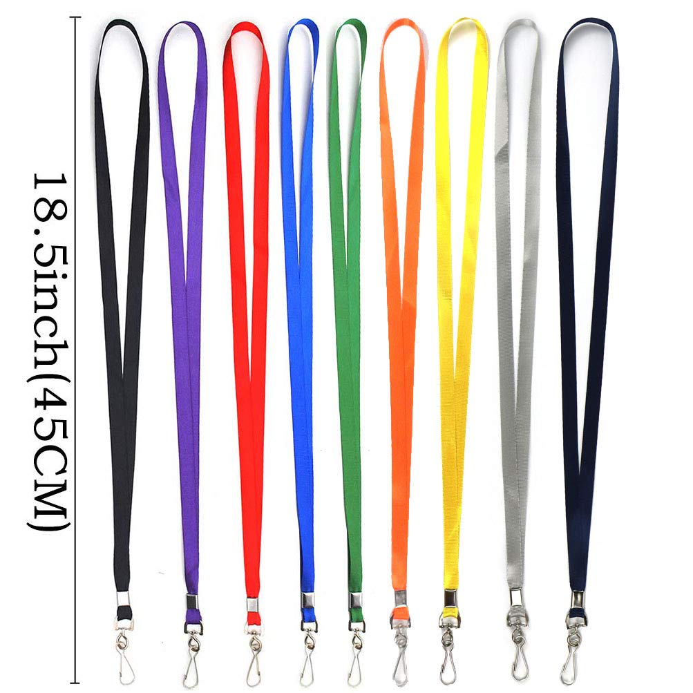 Beebel Navy Blue Lanyards 100 Pcs Lanyard for Id Badges Flat Lanyard with Badge Clip with J-Hook (Navy Blue)