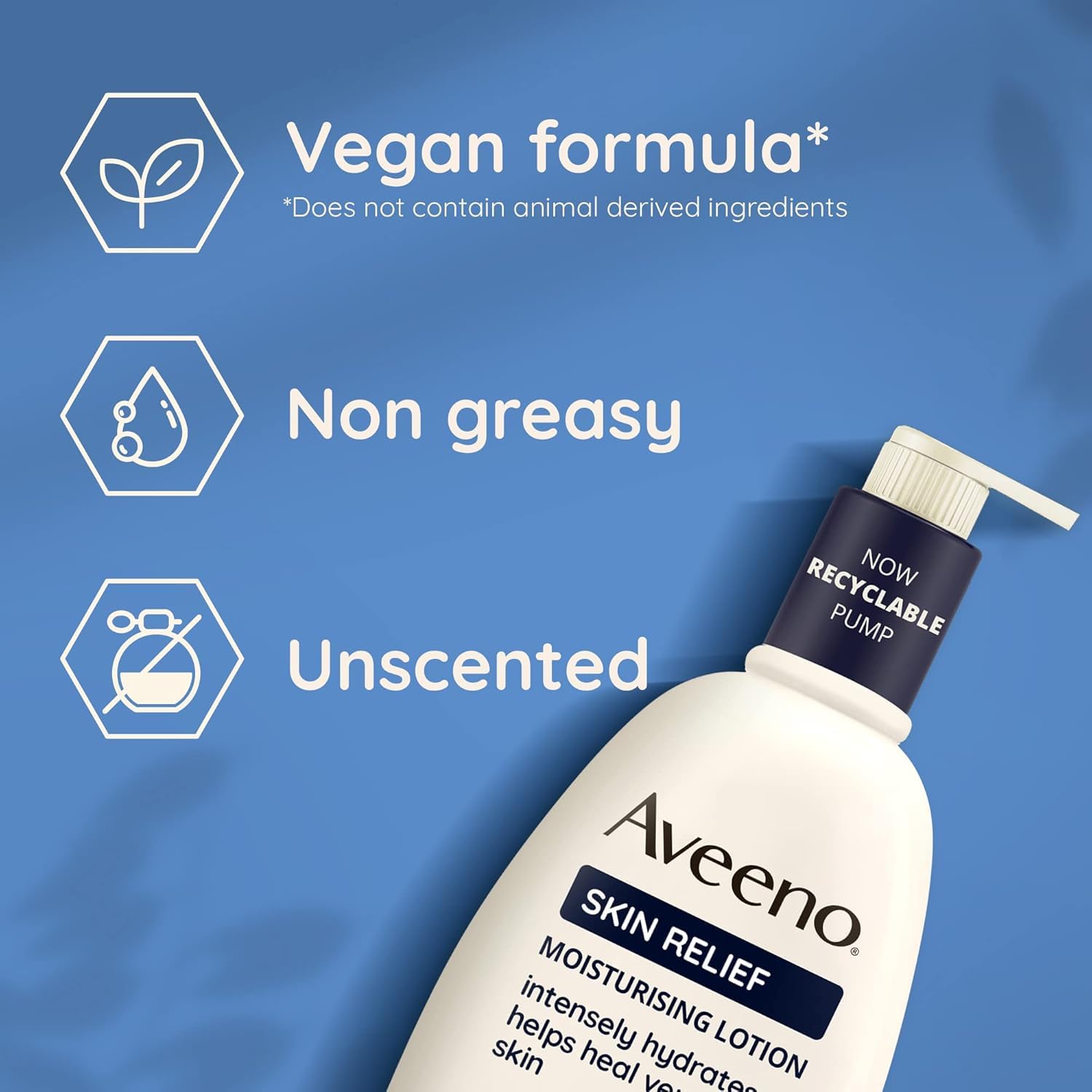 Aveeno Skin Relief Moisturising Lotion, With Soothing Triple Oat Complex & Shea Butter, Suitable For Sensitive Skin, 72-Hour Intense Hydration, Helps Relieve Very Dry and Tight Skin, Unscented, 500ml