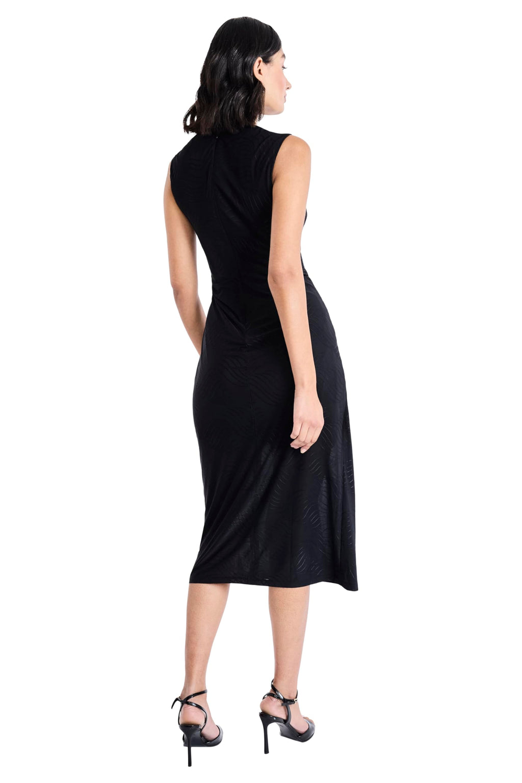 Maggy London - Women's Sleeveless Midi Sheath Dress with Side Ruching - Elegant Wedding Guest Dresses - 0