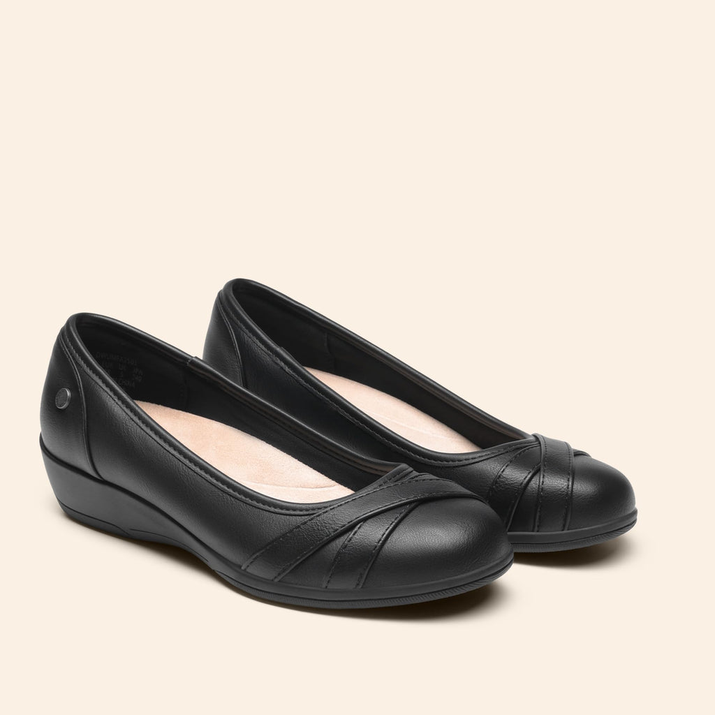 DREAM PAIRS Women's Ballet Flats Business Office Work Dress Shoes Comfortable Dressy Flats for Women,Size 7,Black,DWUMFA2503