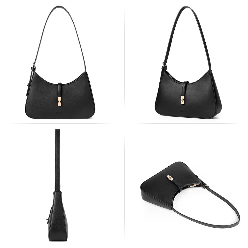 CLUCI Shoulder Bag for Women, Purses for Women, Handbag Hobo Bags Vegan Leather Crossbody Purse with Adjustable Strap Black