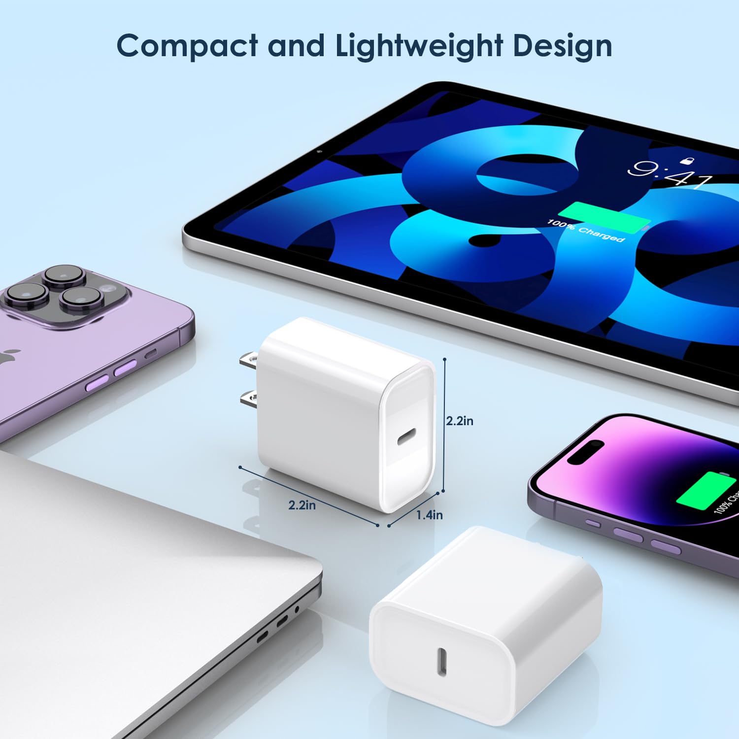 iPhone 17/16 Charger Block,【3Pack】20W USB C Wall Charger Block Fast Charging Blocks Plug Bricks PD Type C Adapter for Apple iPhone Air/17 Pro Max/16 ProMax/16Plus/15/14/13/12/AirPods/iPad Pro/Air/Mini