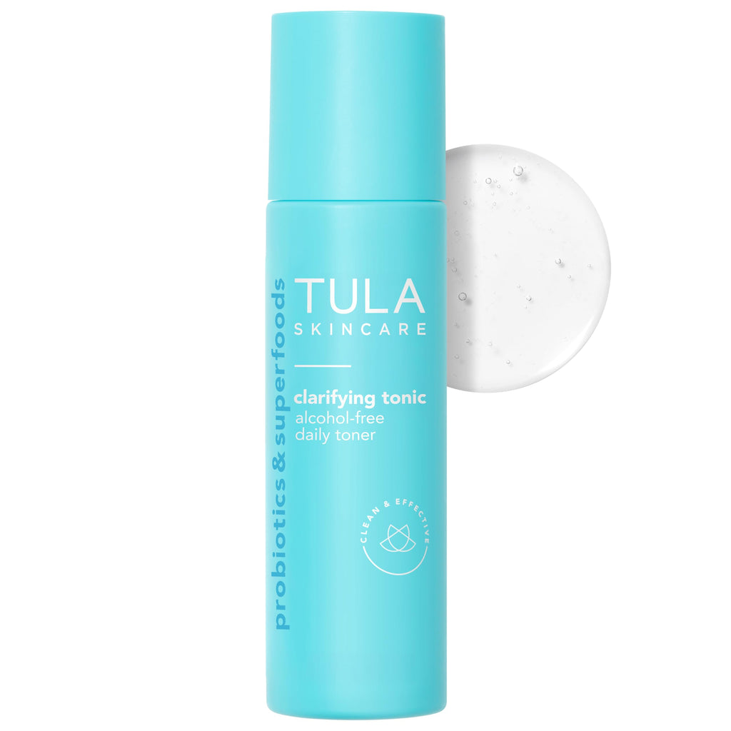 TULA Skin Care Clarifying Tonic Daily Toner - Face Toner to Gently Exfoliate and Tighten Pores, Contains Witch Hazel and Niacinamide, 5.07 Fl Oz