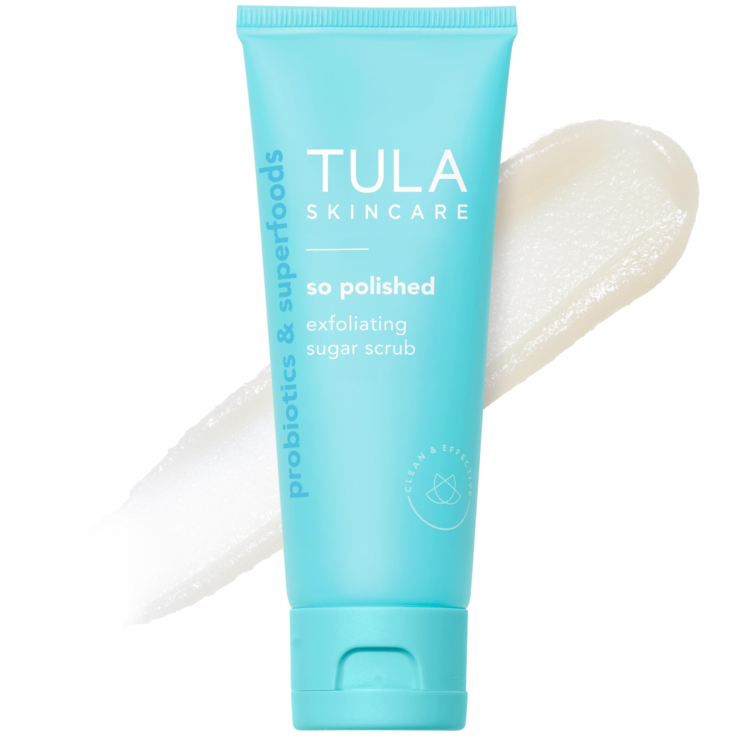 TULA Skincare So Polished Exfoliating Sugar Scrub, Face Scrub for Dullness & Uneven Texture with Prebiotic Extracts & Papaya Fruit Enzymes, 2.9 OZ