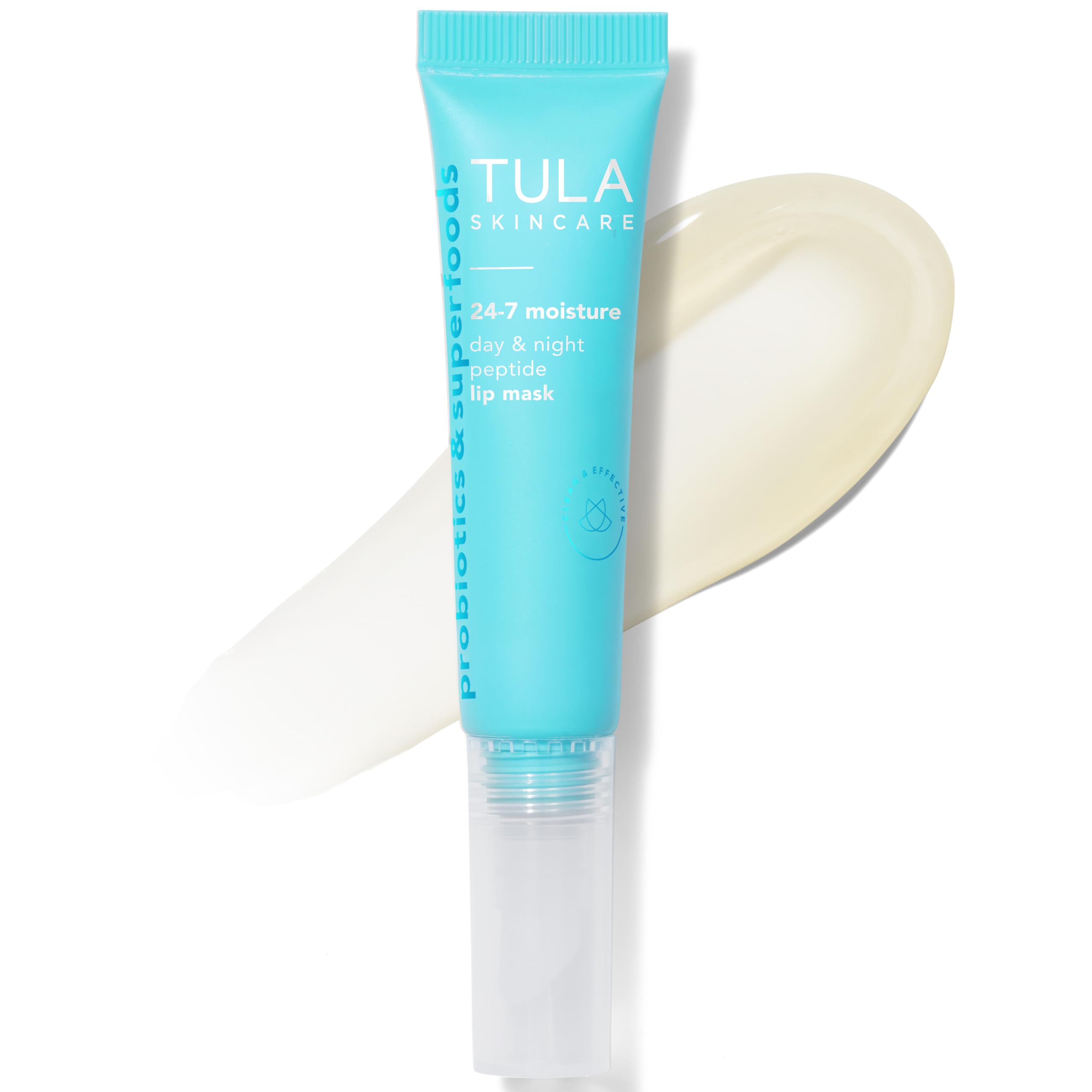 TULA Skin Care 24-7 Moisture Day & Night Peptide Lip Mask - Peptides, Hyaluronic Acid & Vitamin E deeply Nourish & Hydrate lips, 0.28 oz.