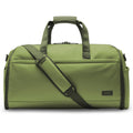 Halfday Convertible 2-in-1 Vegan Leather Premium Garment Duffel Weekender Bag 45L (Carry-on, Wrinkle-Free Travel, Hanging Suit Compartment, Shoe Pockets, Trolley Sleeve), Leaf