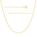 JEWELHEART 14K Solid Gold Rope Chain - 0.7mm Thin Dainty Braided Chain Link Necklace - Yellow Real Gold Pendant Necklace For Women 22"
