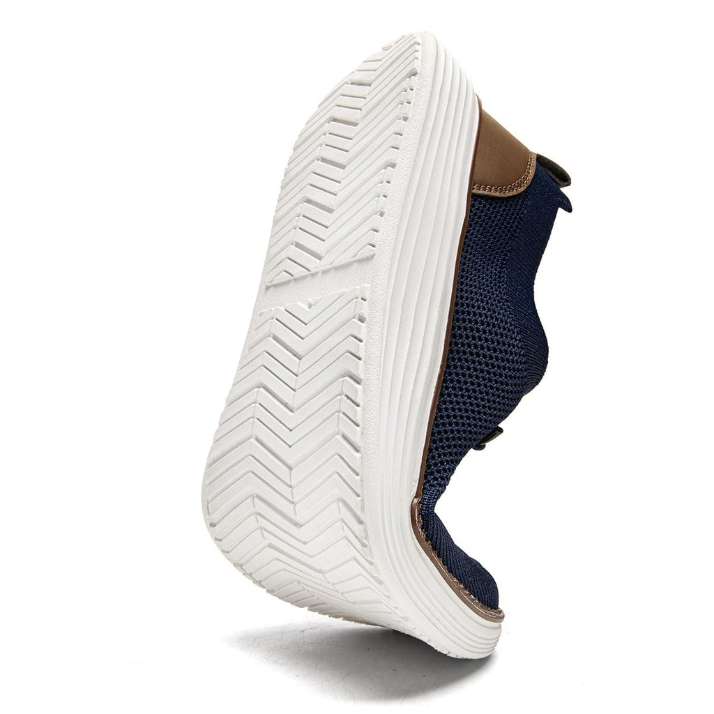 WOHHHW Men's Loafers Slip On Shoes Men Boat Shoes Casual Walking Shoes for Men Comfort Lightweight Breathable Dark Blue Size 11