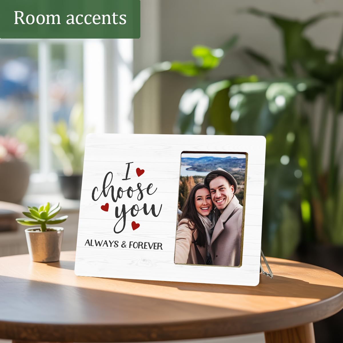 LUERHUI Couple Gifts Wooden Picture Frame for Engagement Girlfriend Boyfriend, I Choose You Picture Frame for Couple