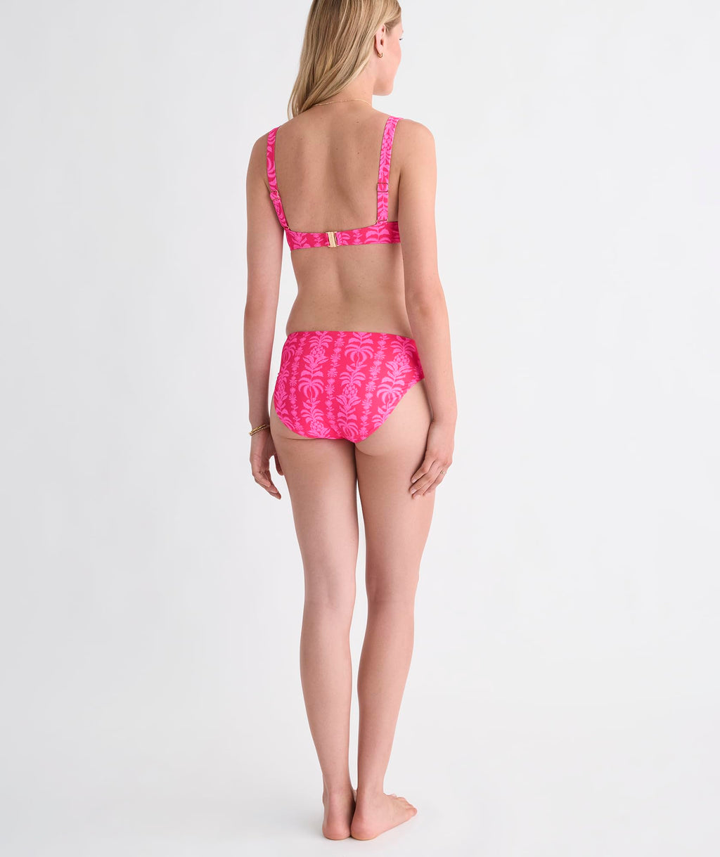 vineyard vines Wainscott Mid-Rise Bikini Bottom, Coral Punch Print, XS